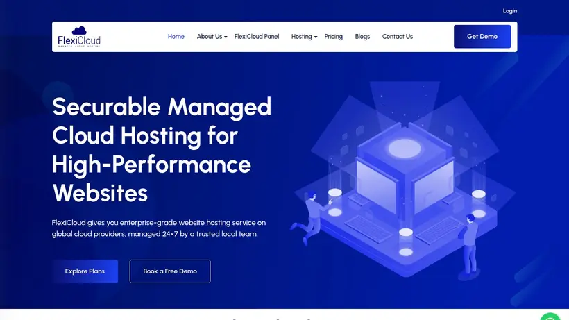 Flexi Cloud homepage screenshot