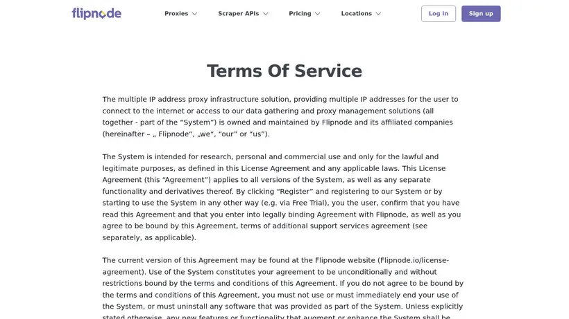 Flip Node homepage screenshot
