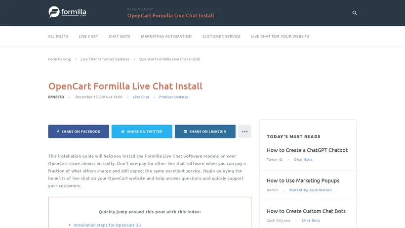 Formilla homepage screenshot
