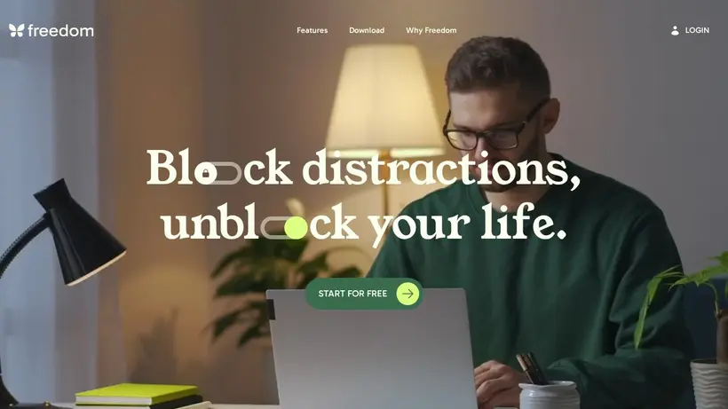 Free Dom homepage screenshot