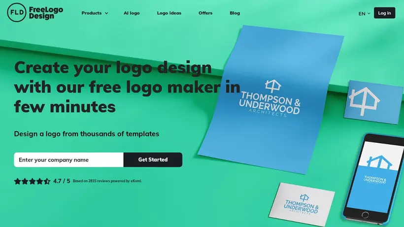 Free Logo Design homepage screenshot