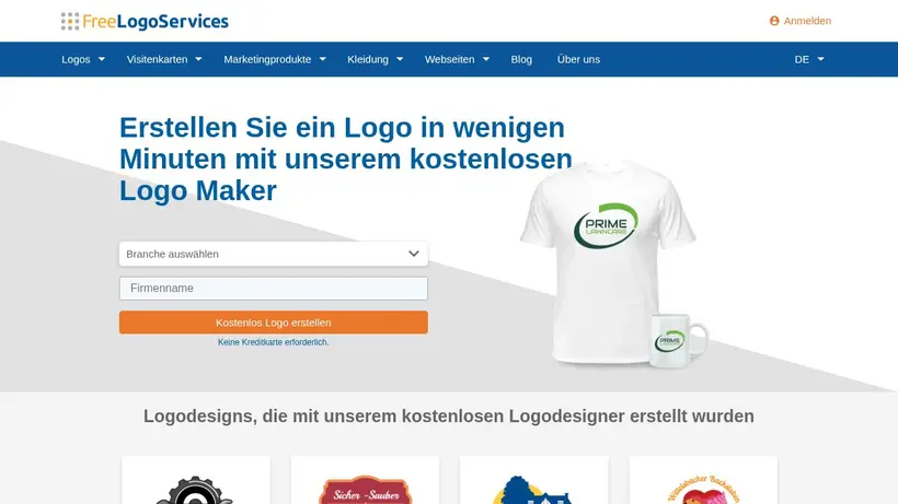 Free Logo Services homepage screenshot