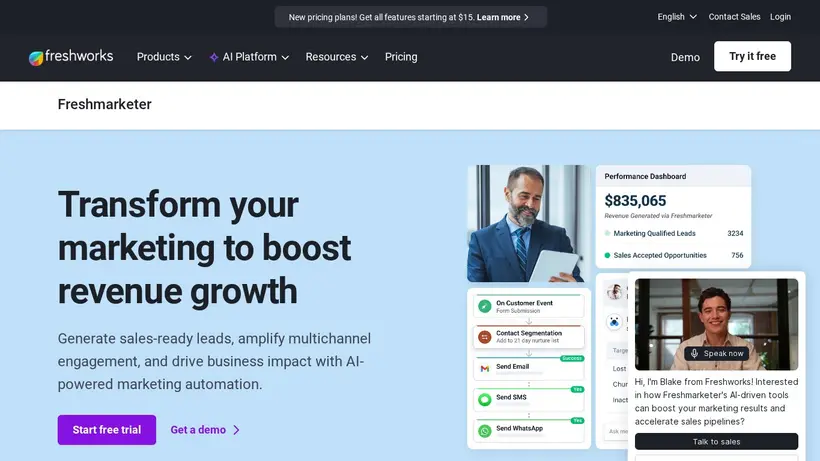 Fresh Marketer homepage screenshot