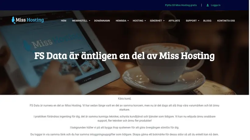FS Data homepage screenshot
