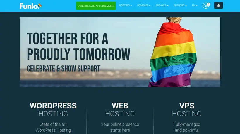 Funio homepage screenshot
