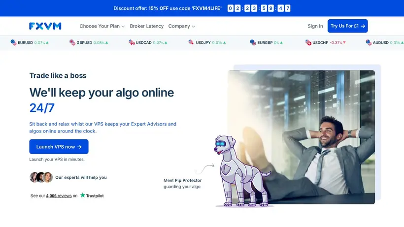 FXVM homepage screenshot