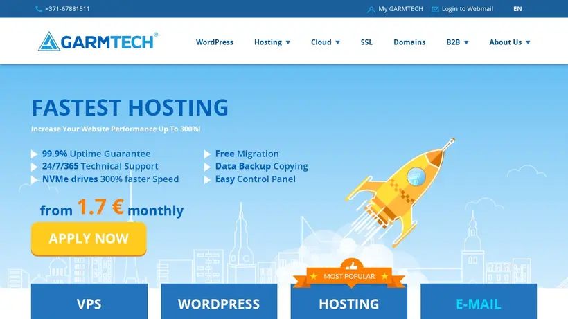 GarmTech homepage screenshot