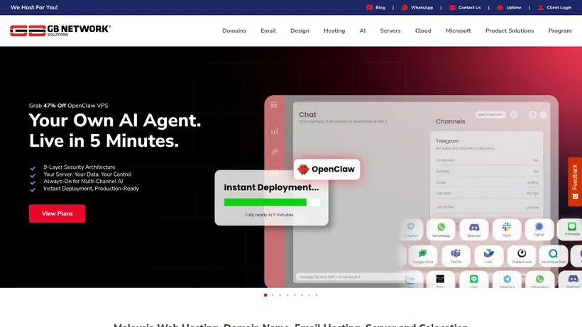 GB Network Malaysia homepage screenshot