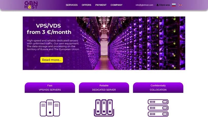 GBN Host homepage screenshot