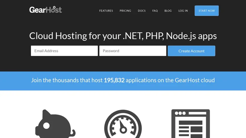 Gear Host homepage screenshot