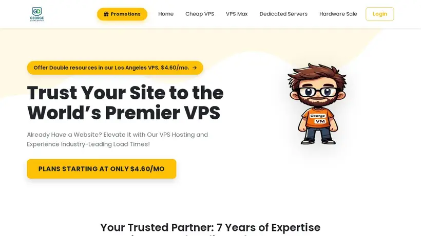 George Datacenter homepage screenshot