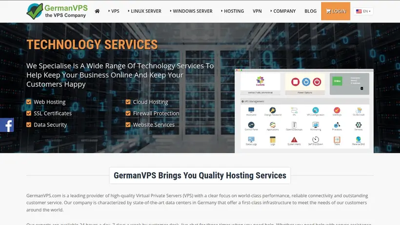 GermanVPS homepage screenshot
