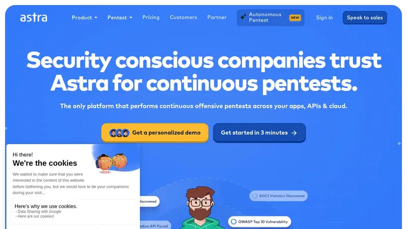 Get Astra homepage screenshot