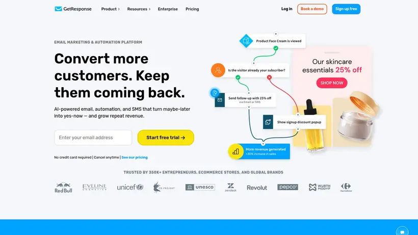 GetResponse.com.tr homepage screenshot