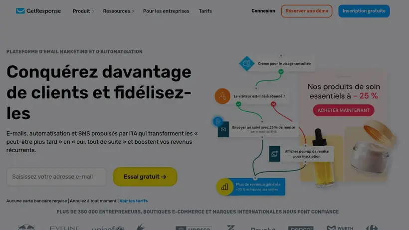 GetResponse.fr homepage screenshot