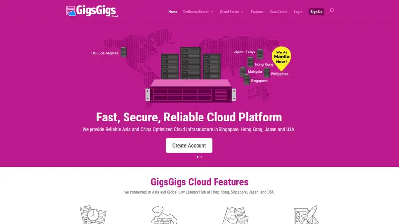 Gigs Gigs Cloud homepage screenshot