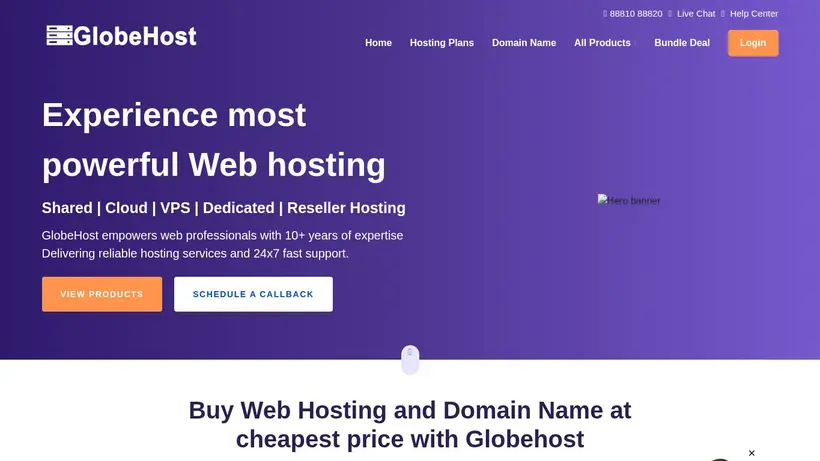 Globe Host homepage screenshot