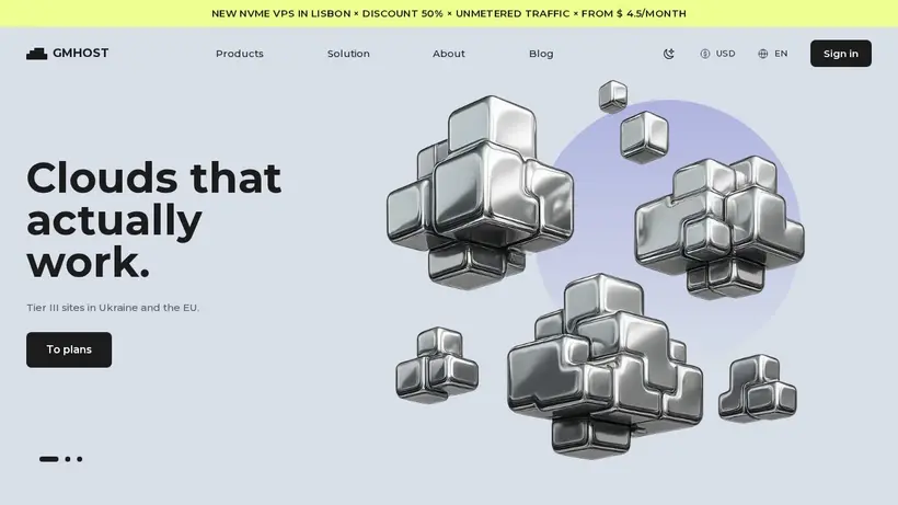 GM Host homepage screenshot