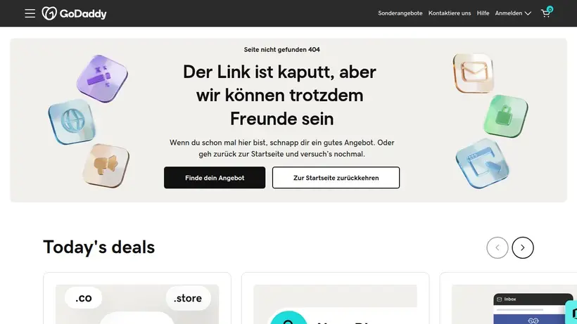 GoDaddy homepage screenshot