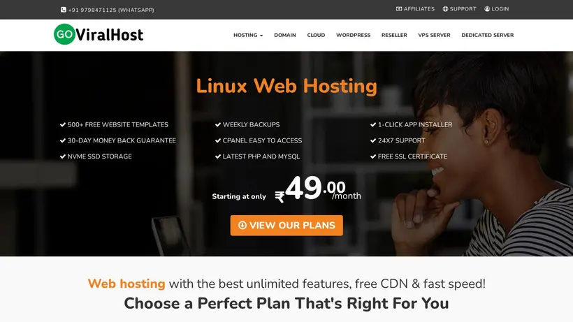 Go Viral Host homepage screenshot