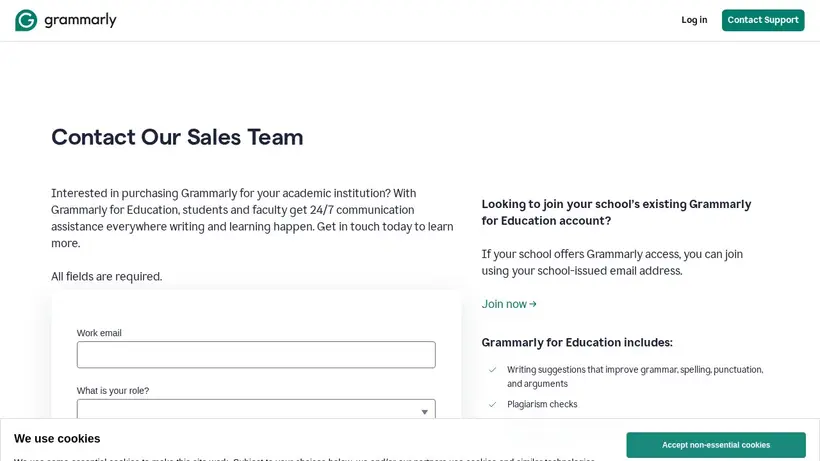 Grammarly homepage screenshot