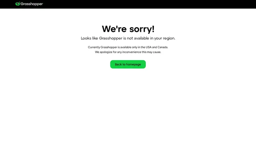 Grasshopper homepage screenshot