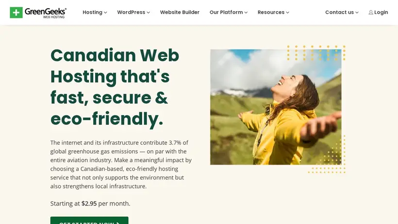 Green Geeks Canada homepage screenshot
