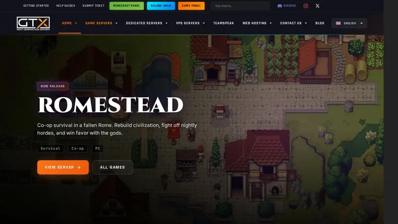 GTX Gaming homepage screenshot