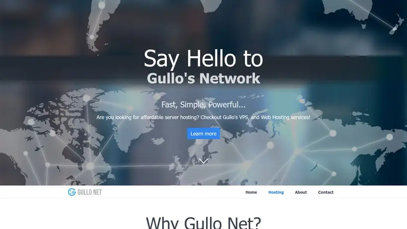 Gullo homepage screenshot