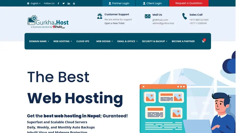 Gurkha Host homepage screenshot