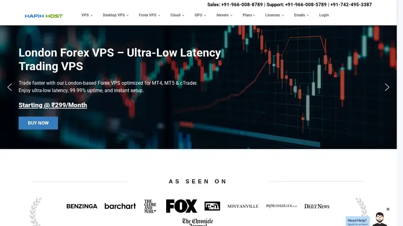 Hapih Host homepage screenshot