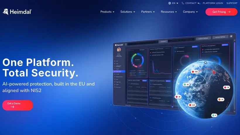 Heimdal Security homepage screenshot