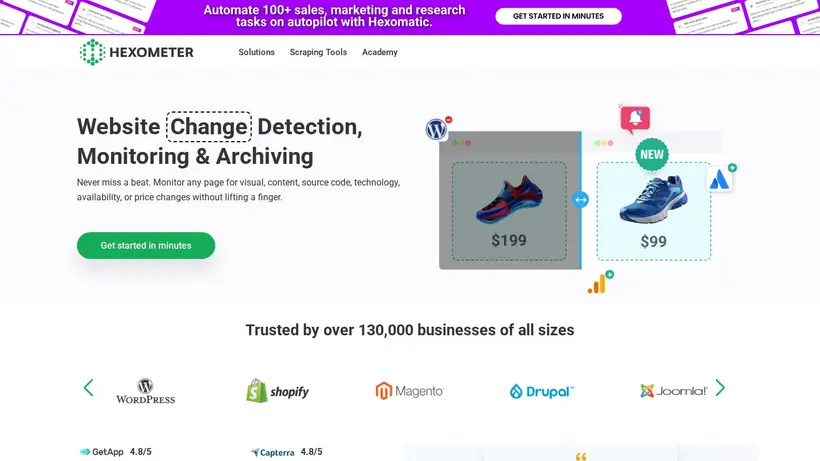 Hexo Meter homepage screenshot