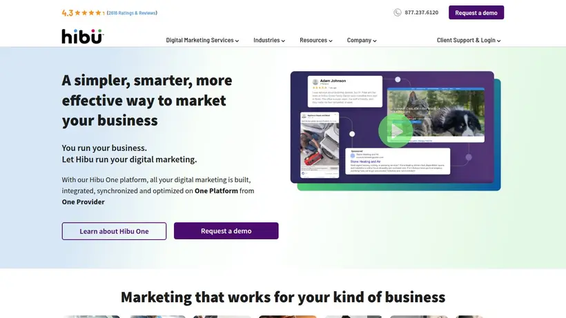 Hibu homepage screenshot