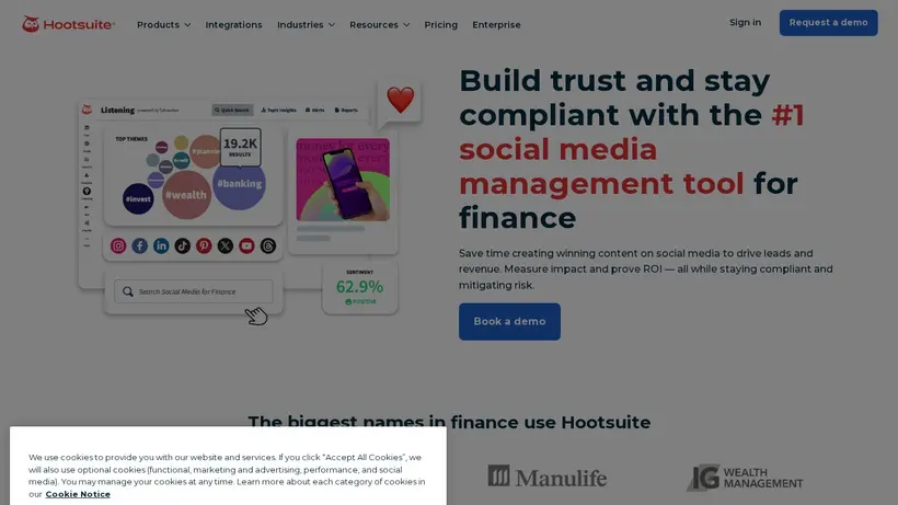 HootSuite homepage screenshot