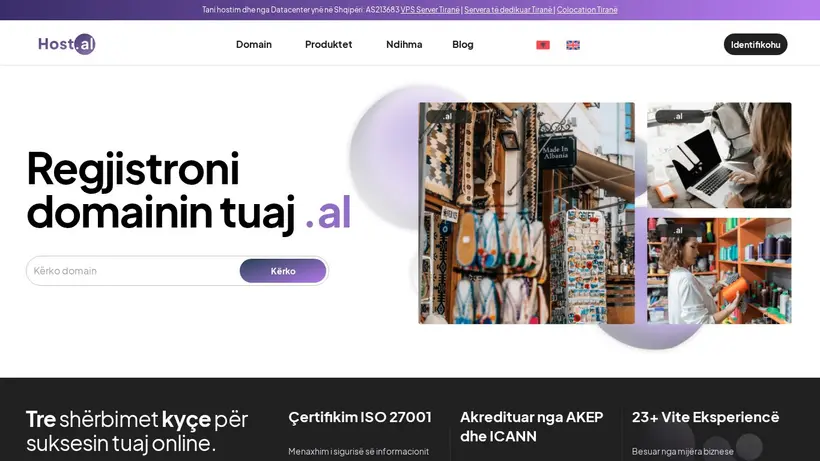 Host.al homepage screenshot