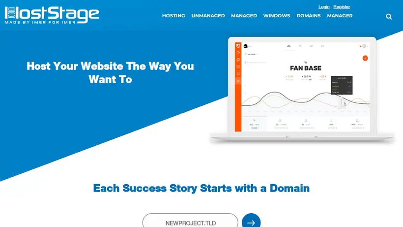 Host Stage homepage screenshot