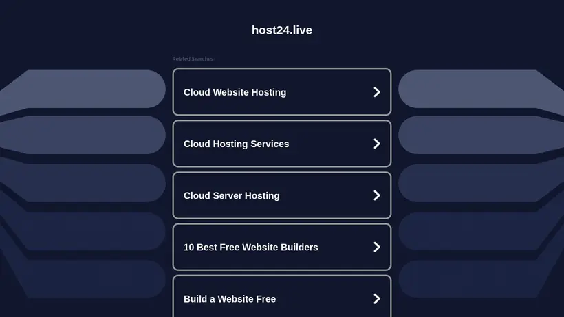 Host 24 live homepage screenshot