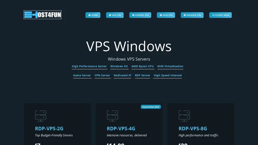 Host4Fun homepage screenshot