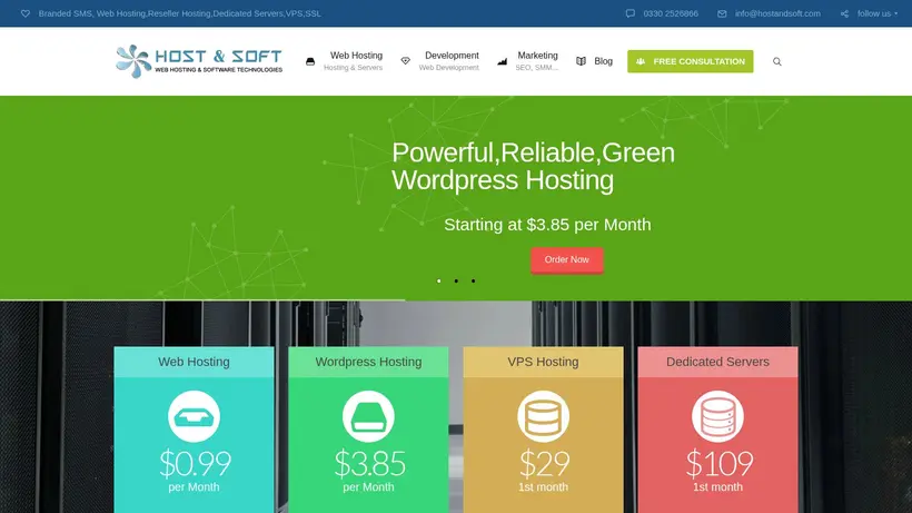 Host And Soft homepage screenshot