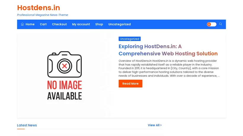 HostDens.in homepage screenshot