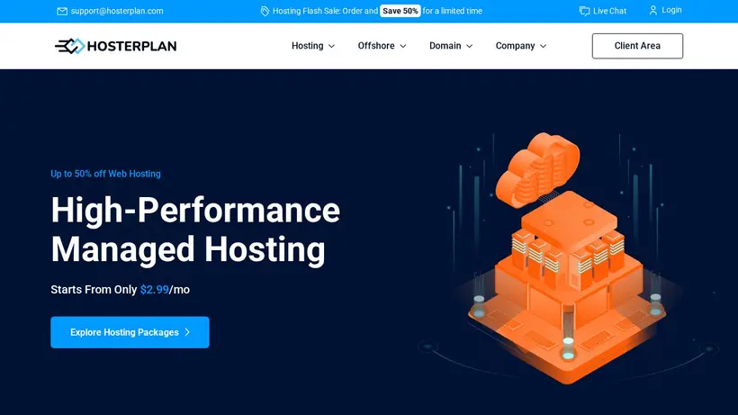 Hoster Plan homepage screenshot