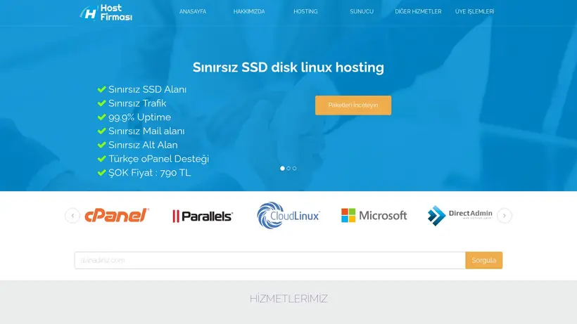 Host Firması homepage screenshot