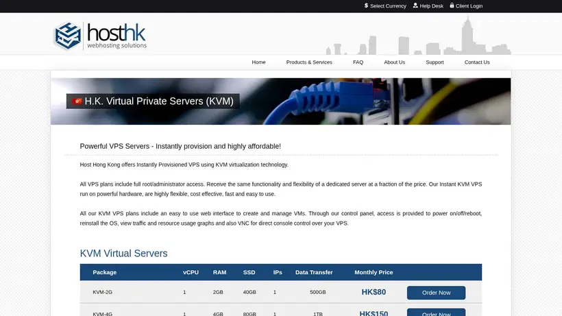Host Hong Kong homepage screenshot