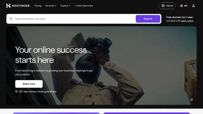 Hosting 24 homepage screenshot