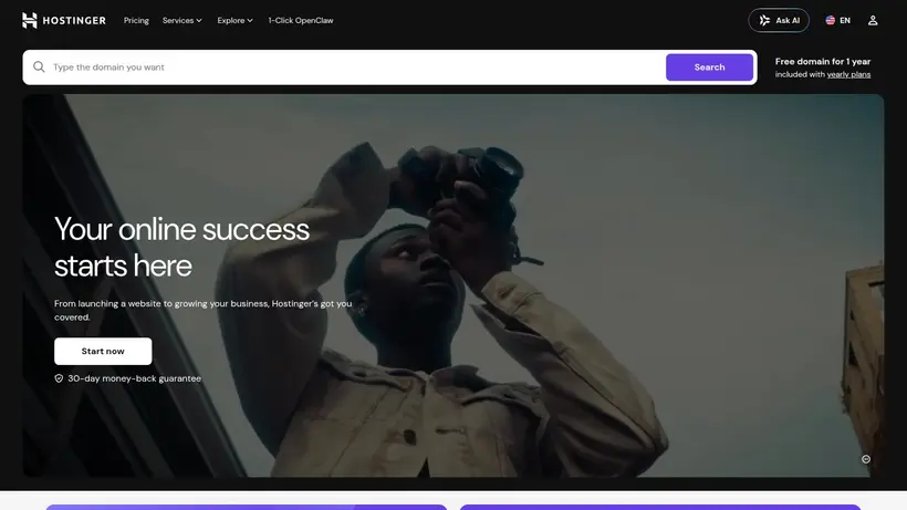 Hosting 24 homepage screenshot
