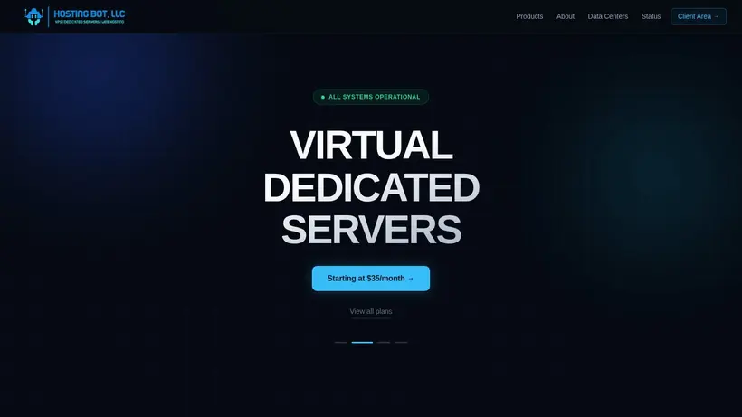 Hosting Bot homepage screenshot