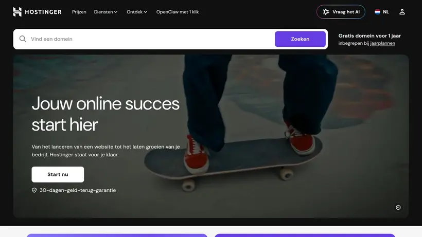 Hostinger.nl homepage screenshot