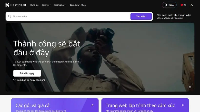 Hostinger.vn homepage screenshot