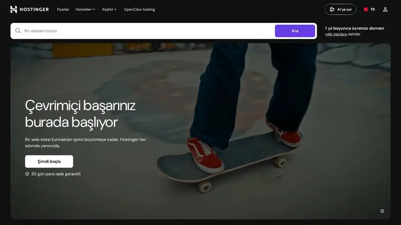 Hostinger.web.tr homepage screenshot